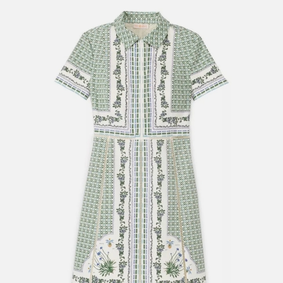 Tory Burch Garden Party Talia Dress Botanical 8 - Picture 3 of 7